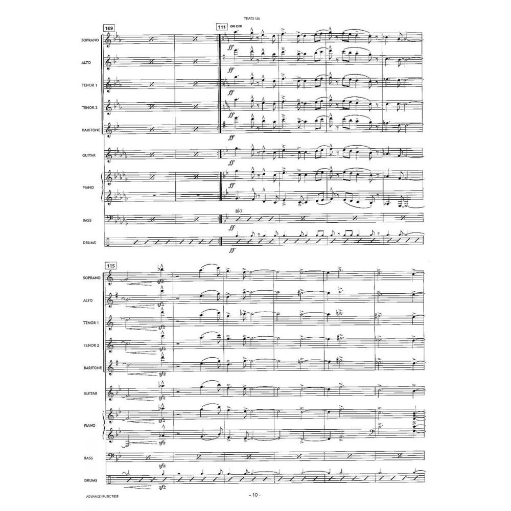 Saxology: Times Lie - Jazz Ensemble Sheet Music for Saxophones and Rhythm Section — view 3