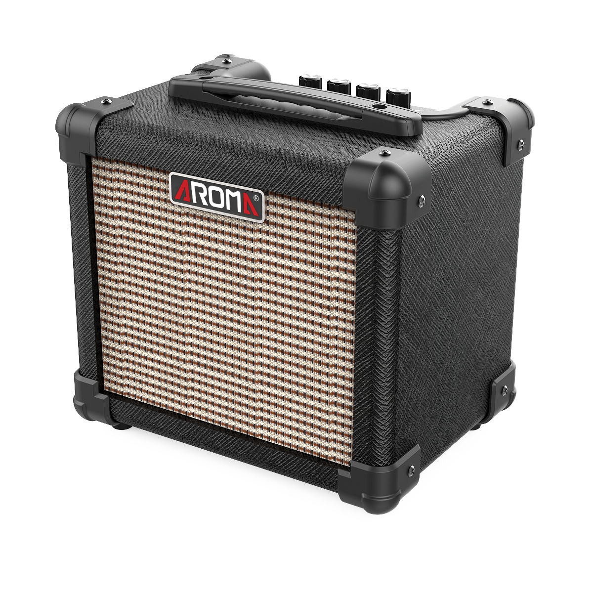 Aroma AG10BK 10W Black Electric Guitar Amplifier with Gain, Volume, Treble & Bass Control