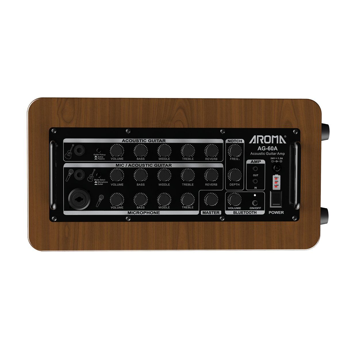 Aroma AG-60A 60W Rechargeable Acoustic Guitar Amplifier — view 5