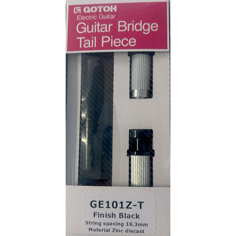 Gotoh GE101ZT Series Black Stop Tailpiece for Tune-o-matic Electric Guitars — view 2