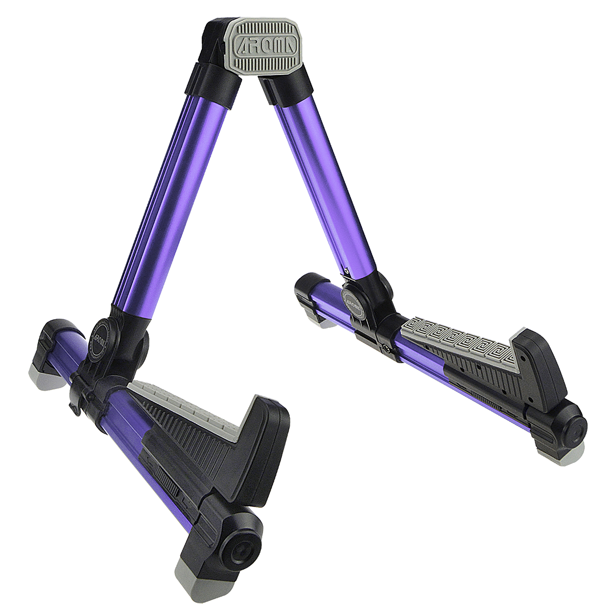 Aroma AGS08 Compact Purple Guitar Stand, Lightweight Aluminium, Suits Acoustic & Electric Guitars, Environmentally Friendly