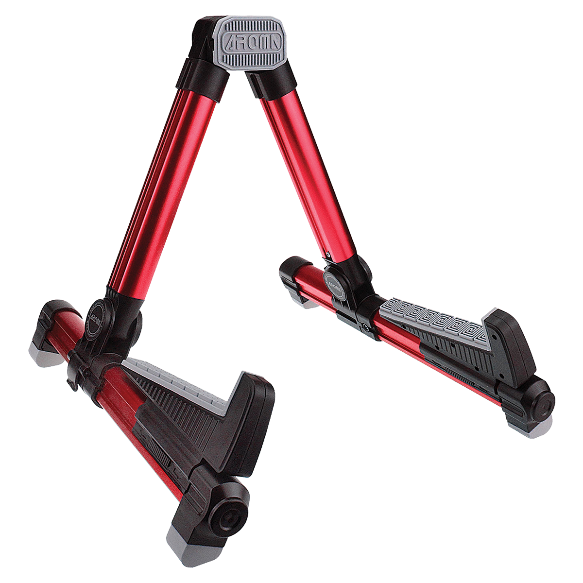 Aroma AGS08 Red Lightweight Folding Guitar Stand with Silicon Contact Pads