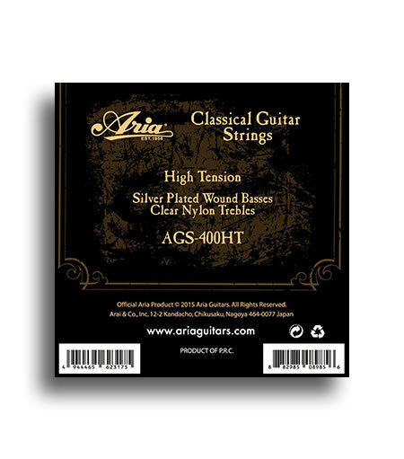 Aria High Tension Classical Nylon/Silver Tie End String Set — view 2
