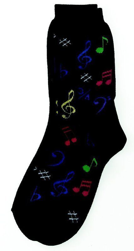 Black Women's Multi Notes Socks by AIM Gifts