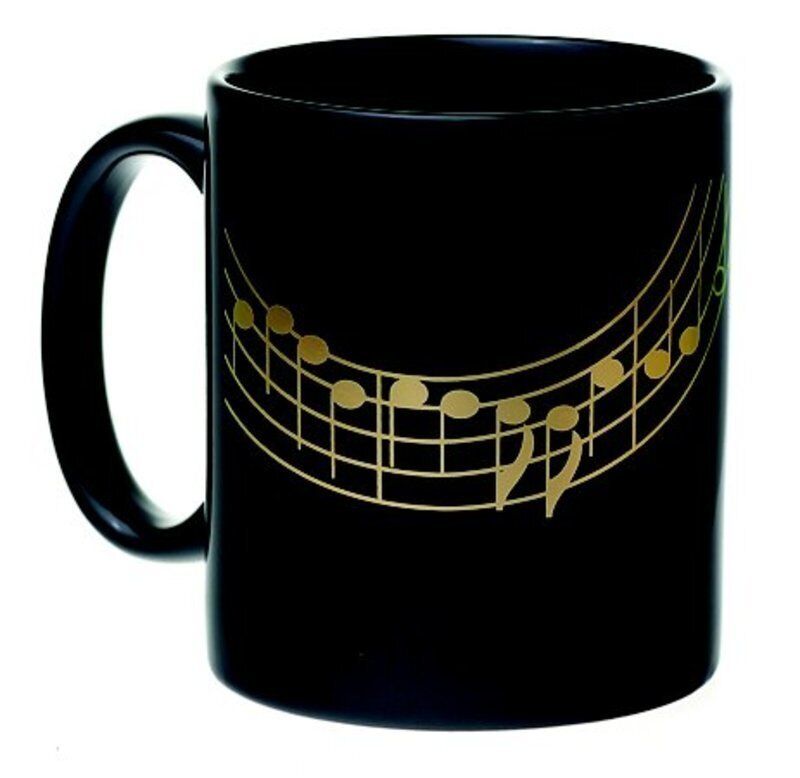 Large Ceramic Mug in Black and Gold
