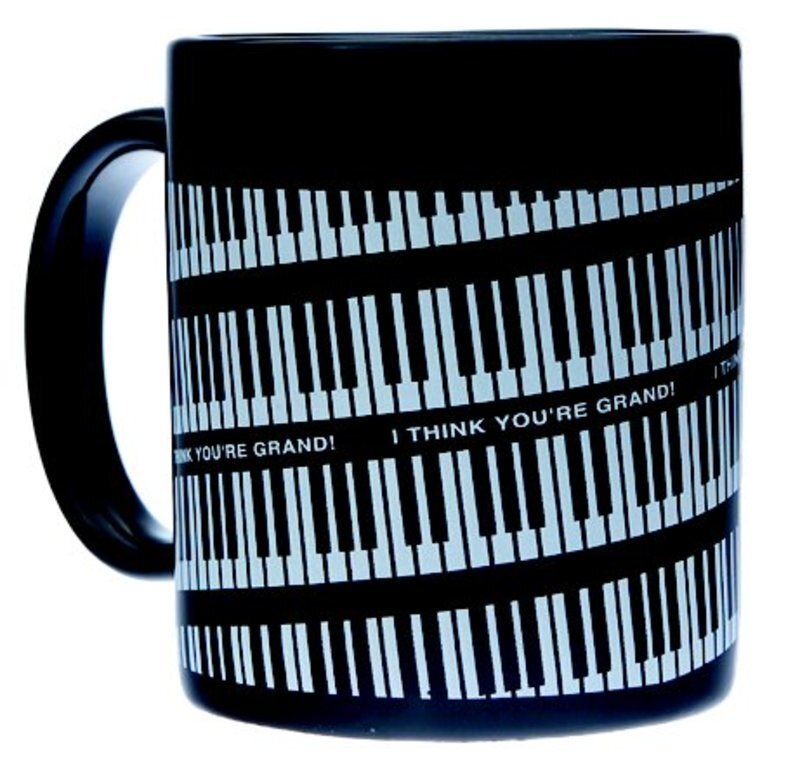 Mug Music Design Spiral Keyboard Black
