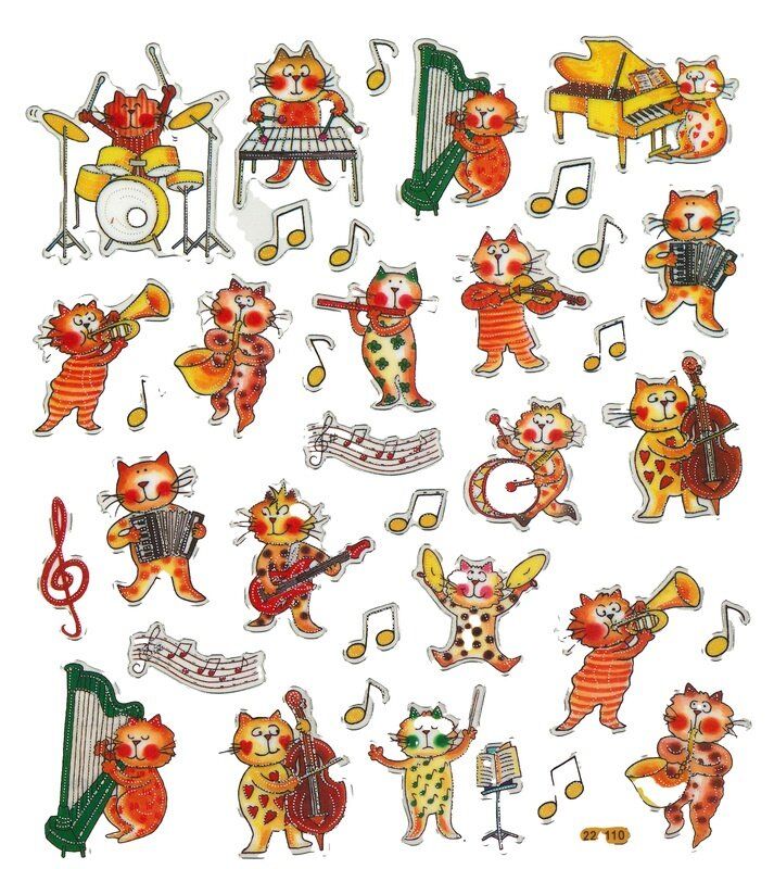 Music Cat Sticker Sheet by AIM Gifts