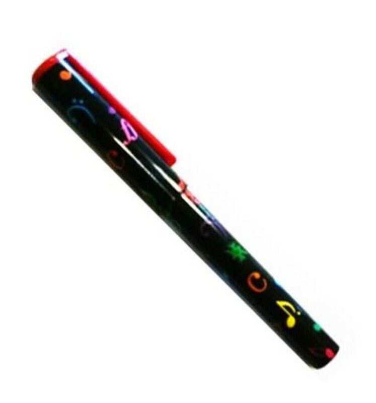 Black Ballpoint Pen with Colorful Music Symbols