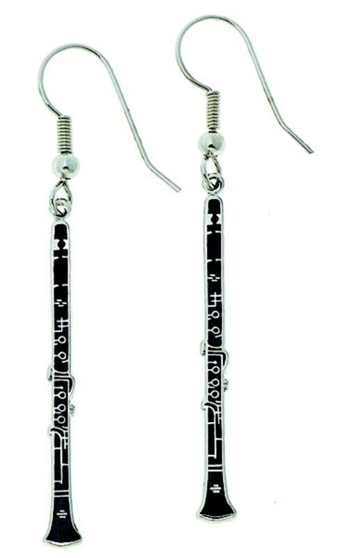 Clarinet Musician Earrings 2 3/8" Long