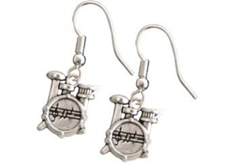 Silver Drum Kit Earrings by AIM Gifts