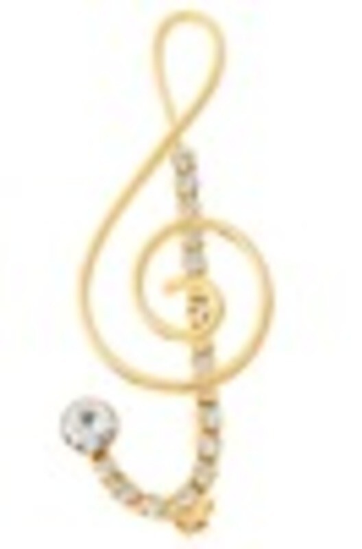 Rhinestone Brooch Large C Clef