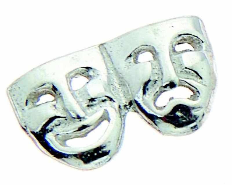 Sterling Silver Earring Comedy Tragedy W/Post