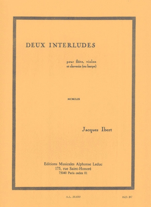 Two Interludes For Flute/Violin/Harpsichord/Harp (Softcover Book)