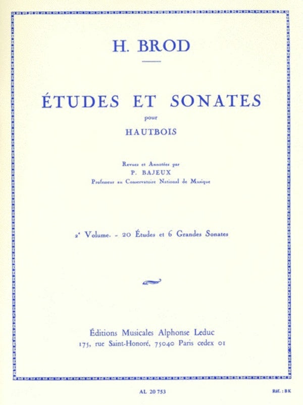 Brod - Etudes And Sonatas Vol 2 Oboe (Softcover Book)