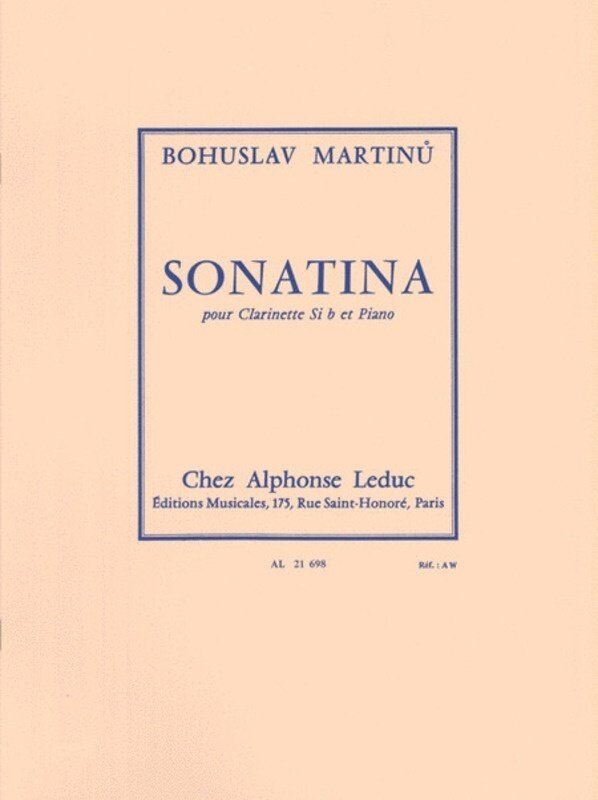 Martinu - Sonatina for Clarinet and Piano H 356