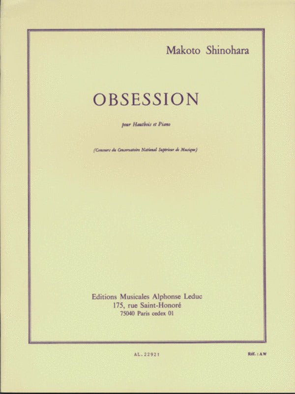 Shinohara - Obsession For Oboe/Piano (Softcover Book)