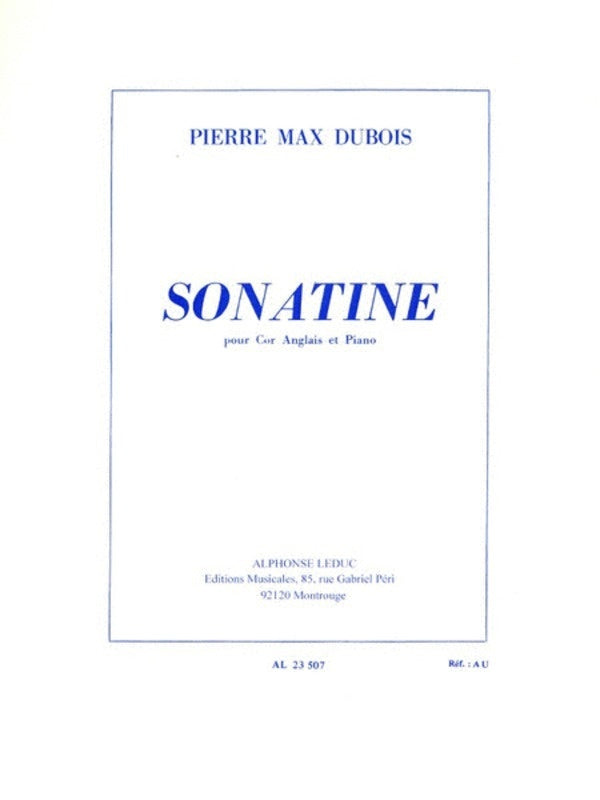 Dubois - Sonatine For Cor Anglais/Piano (Softcover Book)