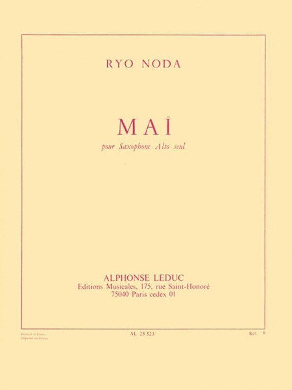 Mai for Alto Saxophone Solo by Ryo Noda