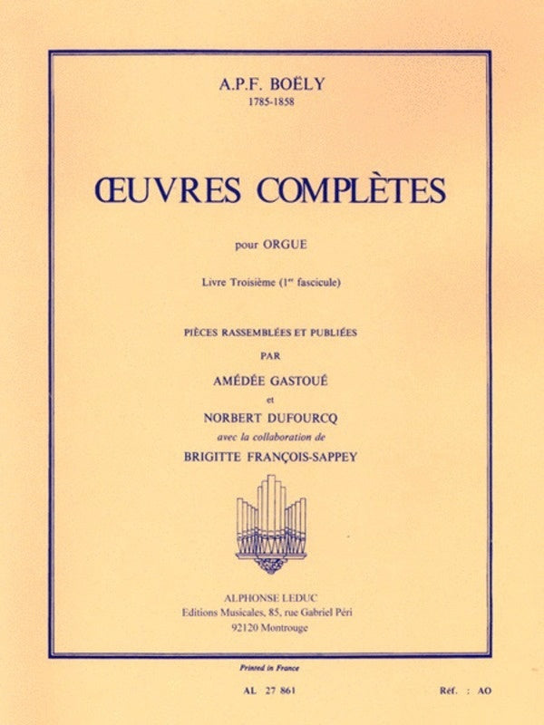 Boely - Complete Works For Organ Vol 1