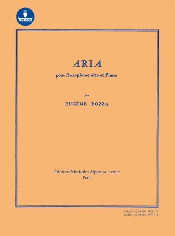 Bozza - Aria for Alto Saxophone and Piano Book