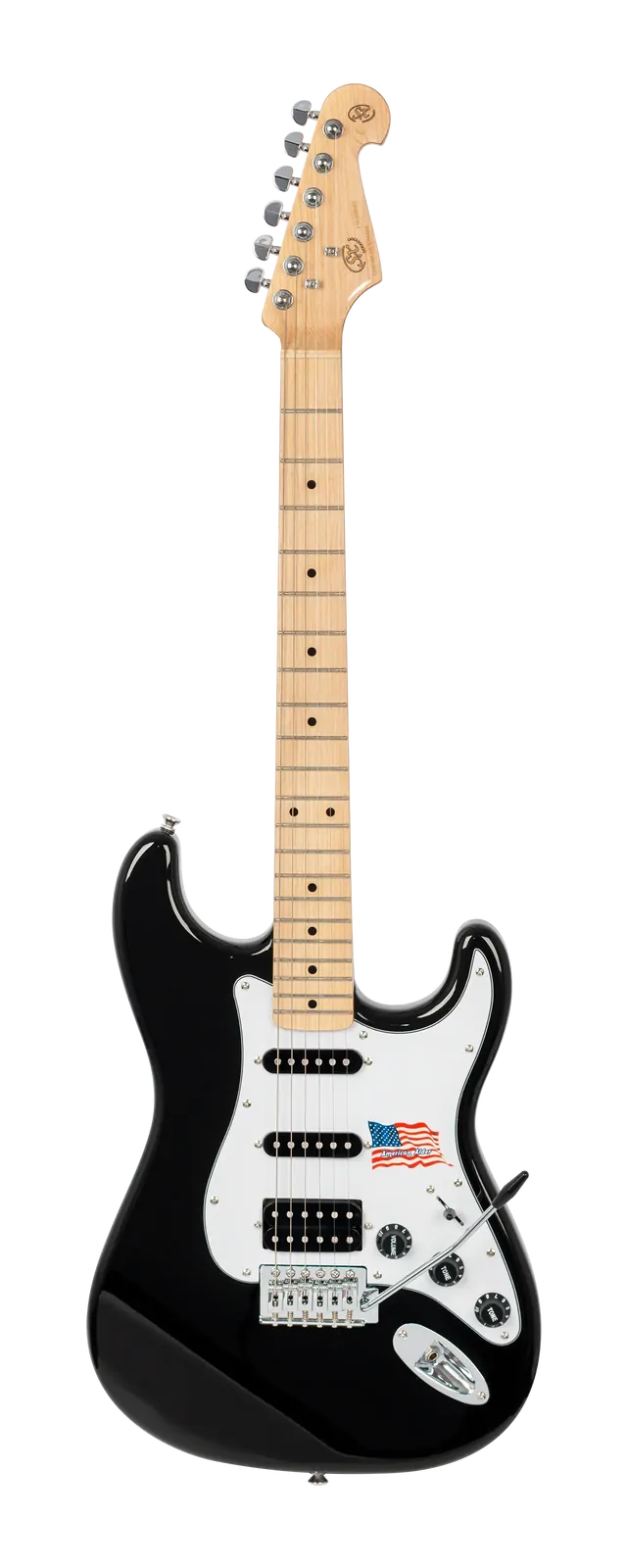 SX ALD2HUB American Alder Electric Guitar with Humbucker in Black
