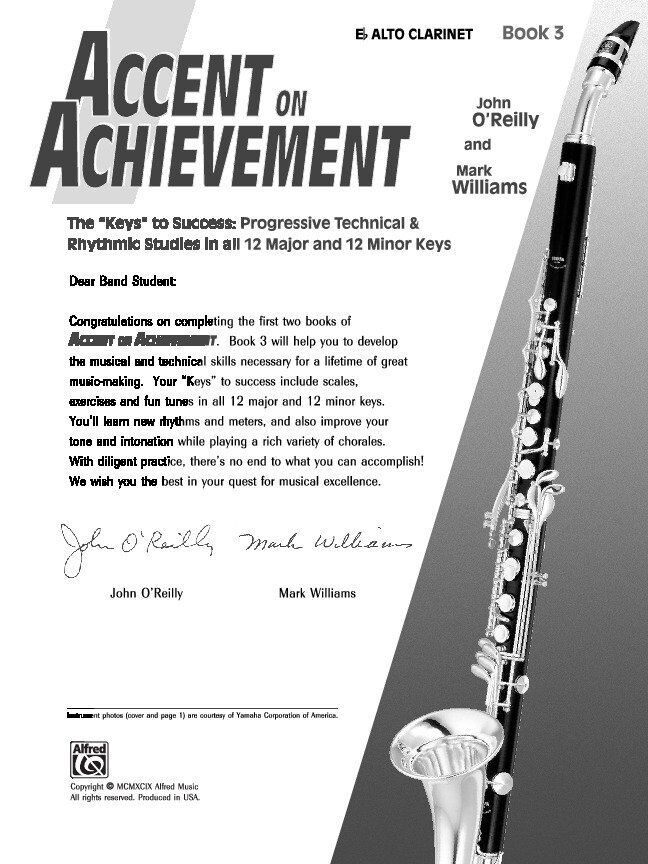 Accent on Achievement Book 3 Eb Alto Clarinet by John O'Reilly and Mark Williams, Alfred Music, 40 pages, for grades 5-8 — view 2