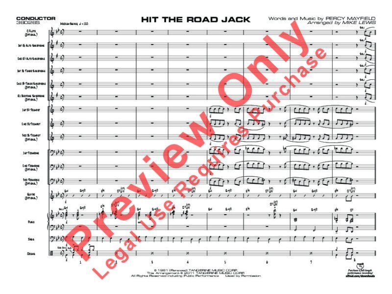 Hit the Road Jack Jazz Ensemble Arrangement by Mike Lewis — view 5