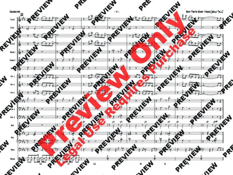 Baby That's What I Need (Walk Tall) Jazz Ensemble Arrangement — view 3