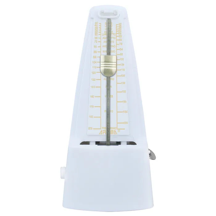 Aroma White Mechanical Metronome AM707WHITE with Built-in Accent Bell