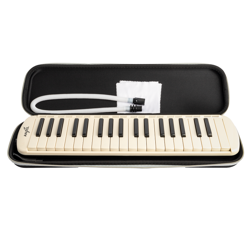 Angel 37 Note Melodica with Brass Reeds, Mouthpiece, Tube, Polish Cloth, Carry Case — view 2
