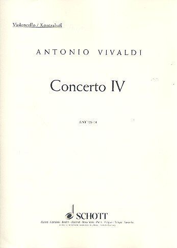 Vivaldi Concerto No 4 G Major Op 10/4 Cello Double Bass Part Schott Music