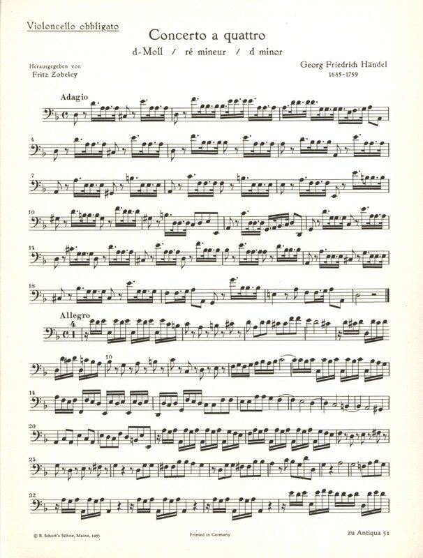 Concerto a Quattro TWV 43 D 3 Basso Continuo Part by Georg Philipp Telemann