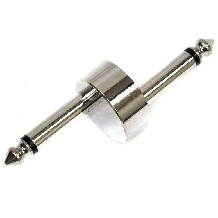 Leem FX Pedal Connector Chrome Finish 1/4" Mono Plug to 1/4" Mono Plug