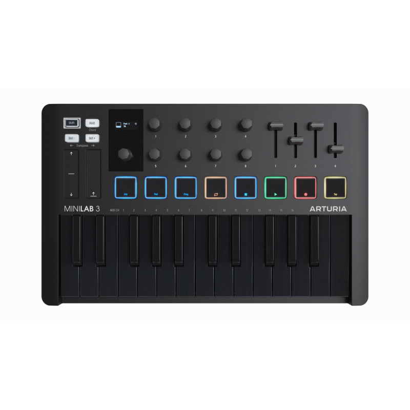 Arturia MiniLab 3 25-Key MIDI Controller - Deep Black