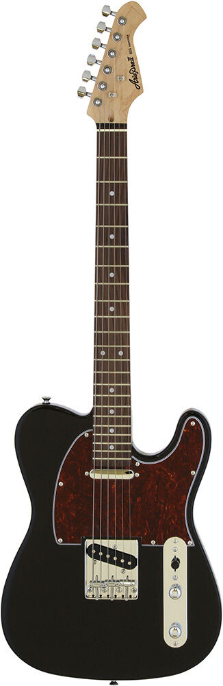 Aria 615 Frontier Series Electric Guitar, Solid Body, Black, Basswood Body, Maple Neck, Rosewood Fingerboard, OS-1 & CS-1 Pickups