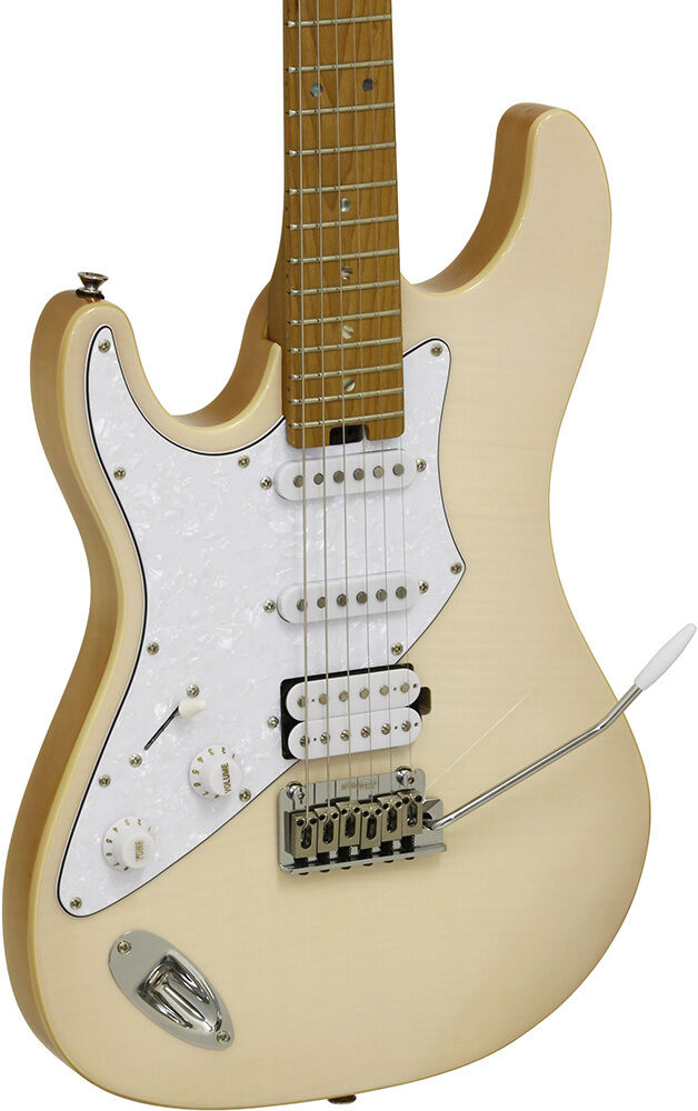 Aria 714-JH Fullerton Reverse Tribute Electric Guitar Marble White — view 3
