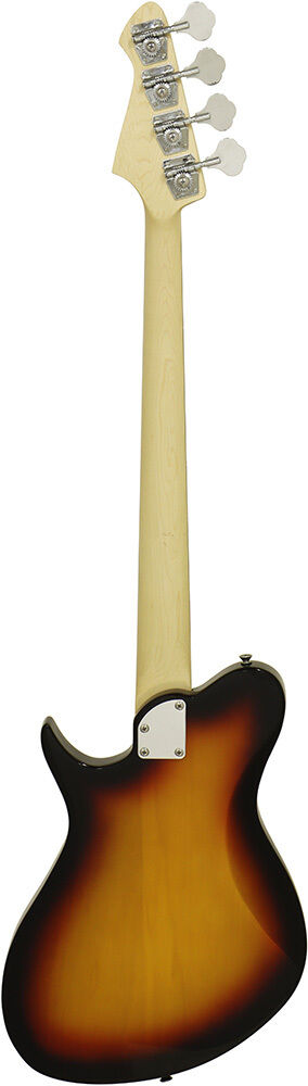 Aria J Series J-B Electric Bass Guitar - 3-Tone Sunburst, Solid Poplar Body, Maple Neck, Rosewood Fingerboard, Alnico-5 Pickups — view 2