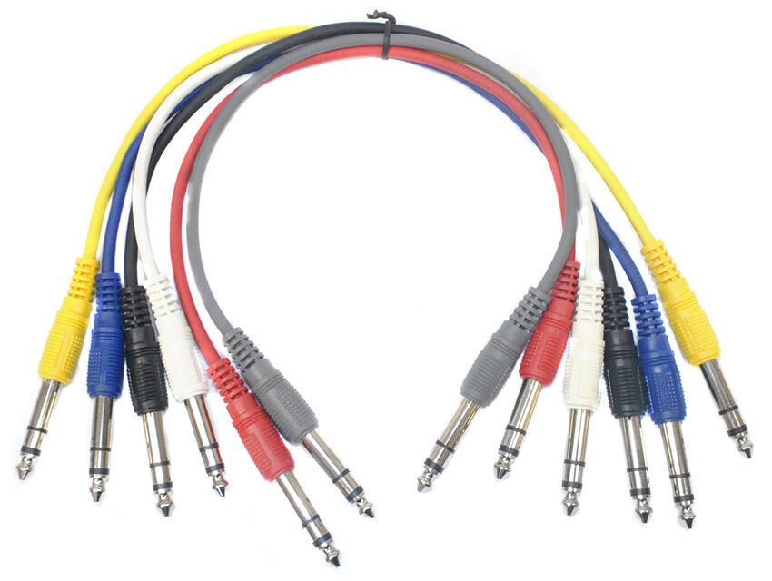 Leem 1ft Stereo Patch Cables 6 Pack - 1/4" Stereo Jack Plug to 1/4" Stereo Jack Plug — view 2