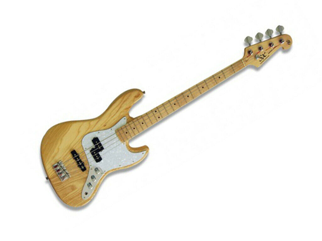 Essex PJ Style Bass Guitar Natural Gloss Ash Maple Fingerboard