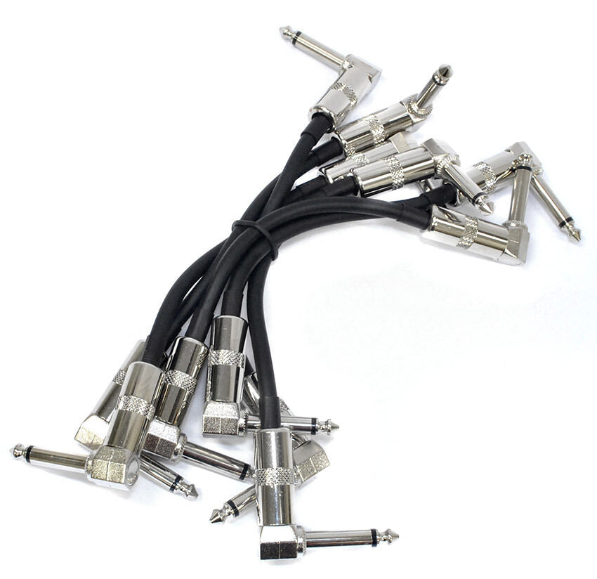 Leem 6" Deluxe FX Pedal Patch Cables 6pk with Right-Angled Plugs — view 2