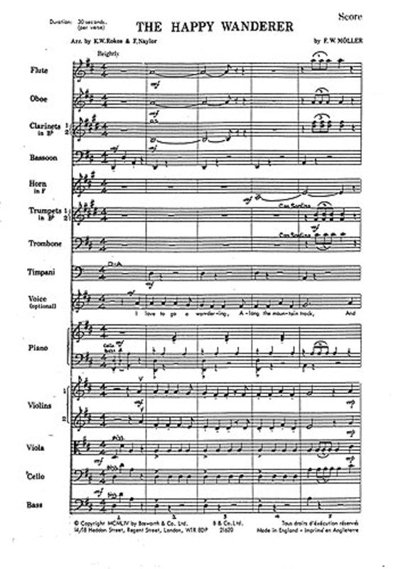 Moller - The Happy Wanderer Orchestra Score/Parts — view 2