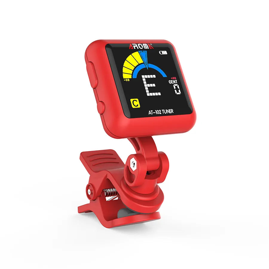 Aroma Rechargeable Chromatic Clip-on Tuner Red AT102RD
