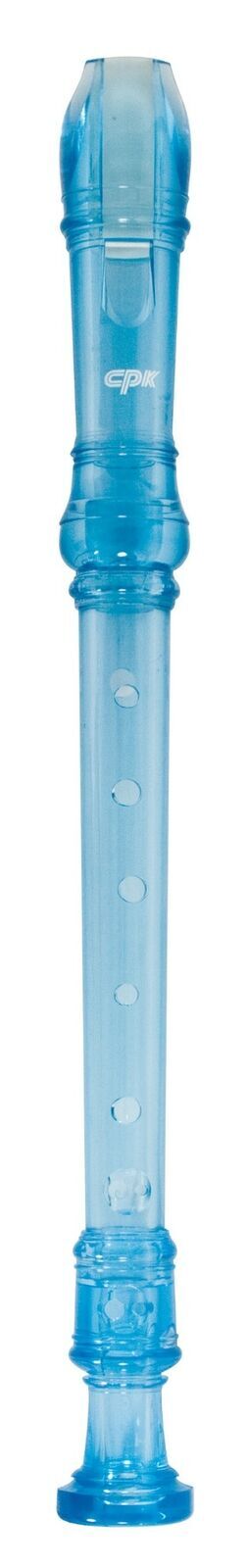 CPK - 3 Piece Plastic Transparent Blue Descant Recorder Clear Vinyl Bag