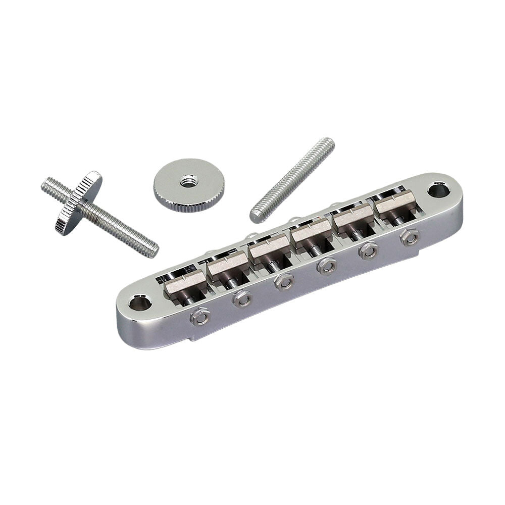 Gotoh Ti103B Tune-O-Matic Electric Guitar Bridge with Titanium Saddles, Chrome Finish, Nashville Style, 74mm Post Spacing