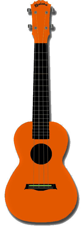 Kealoha Concert Ukulele Plain Orange ABS Resin Body