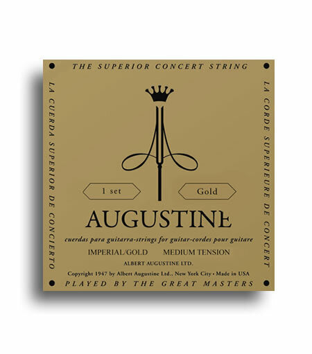 Augustine Imperial Gold Classical Guitar Strings - Medium Tension Crystal Trebles & Gold Basses