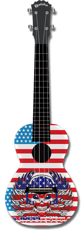 Kealoha "American Avenger" Design Concert Ukulele with Black ABS Resin Body