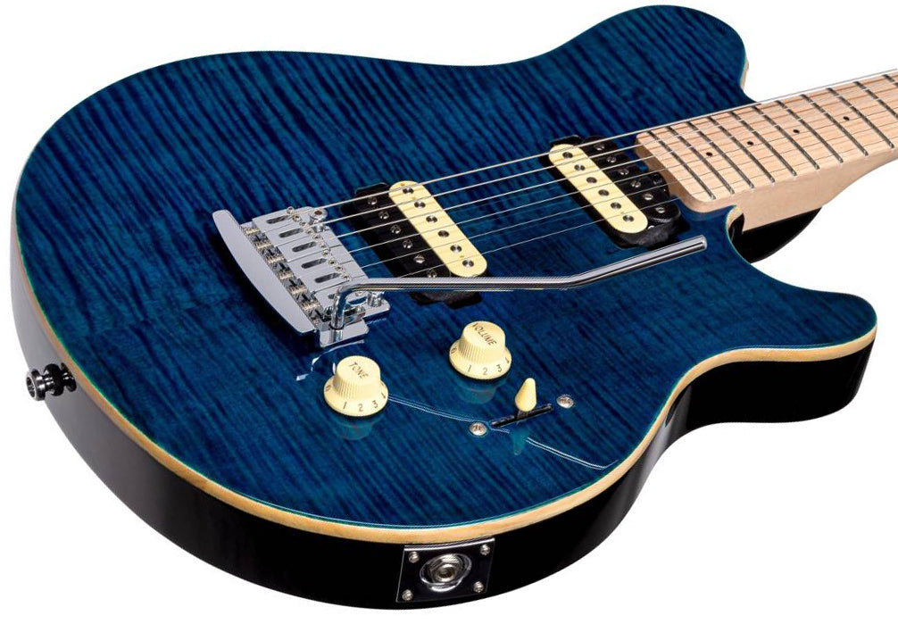 Sterling by Music Man S.U.B. Axis AX3 Flame Maple, Neptune Bue Electric Guitar — view 2