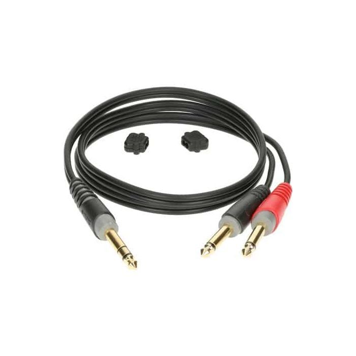 Klotz AY1-0100 1m Insert Cable 1/4" TRS - 2 x 1/4" TS Jacks