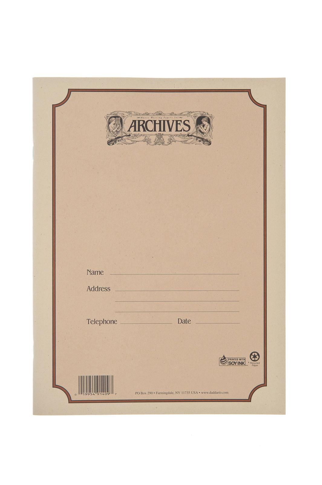 Archives Spiral Bound Manuscript Paper Book, 10 Stave, 96 Pages Book